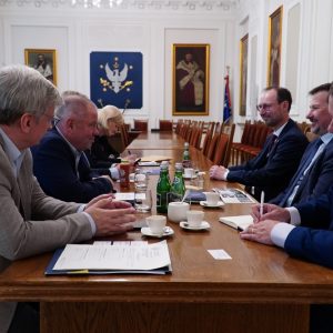 Spotkanie z rektorem Uniwersytetu Masaryka. Fot. Natalia Trzeciak/UW