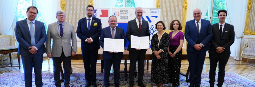 Porozumienie między UW a Ambasadą Francji w Polsce. Fot. Jarosław Skrzeczkowski/Biuro Promocji UW