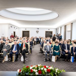 Uroczystości z okazji jubileuszu 100. urodzin prof. Andrzeja Stelmachowskiego w Senacie RP. Fot. Hubert Pielas/Kancelaria Senatu RP