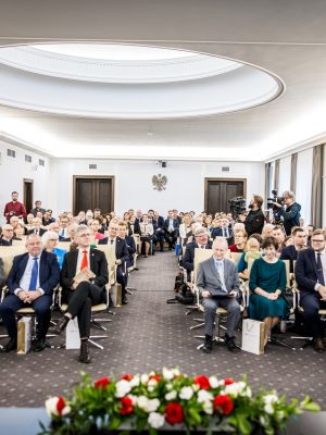 Uroczystości z okazji jubileuszu 100. urodzin prof. Andrzeja Stelmachowskiego w Senacie RP. Fot. Hubert Pielas/Kancelaria Senatu RP