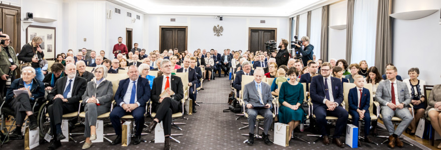 Uroczystości z okazji jubileuszu 100. urodzin prof. Andrzeja Stelmachowskiego w Senacie RP. Fot. Hubert Pielas/Kancelaria Senatu RP