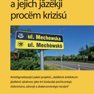 Okładka kaszubskojęzykowej wersji książki z projektu L/Cure: Mniejszości i ich języki wobec kryzysu, w tłumaczeniu Macieja Bańdura i Artura Jabłońskiego.